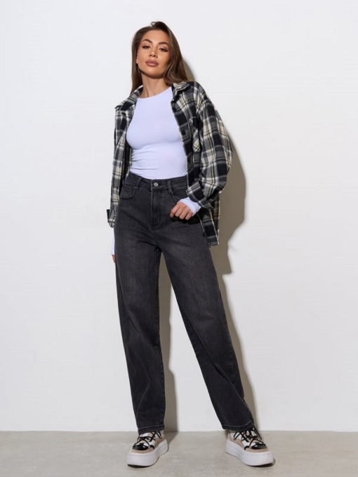 Широкие джинсы ISSA Plus модель WN20-725_серый Фото