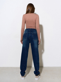 Джинсы мом ISSA Plus модель WN20-726_синий Фото