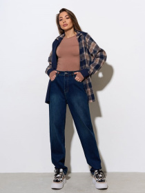 Джинсы мом ISSA Plus модель WN20-726_синий Фото