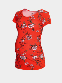 Футболка H&M модель 5486036RP21_красный в цветы Фото