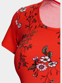 Футболка H&M модель 5486036RP21_красный в цветы Фото