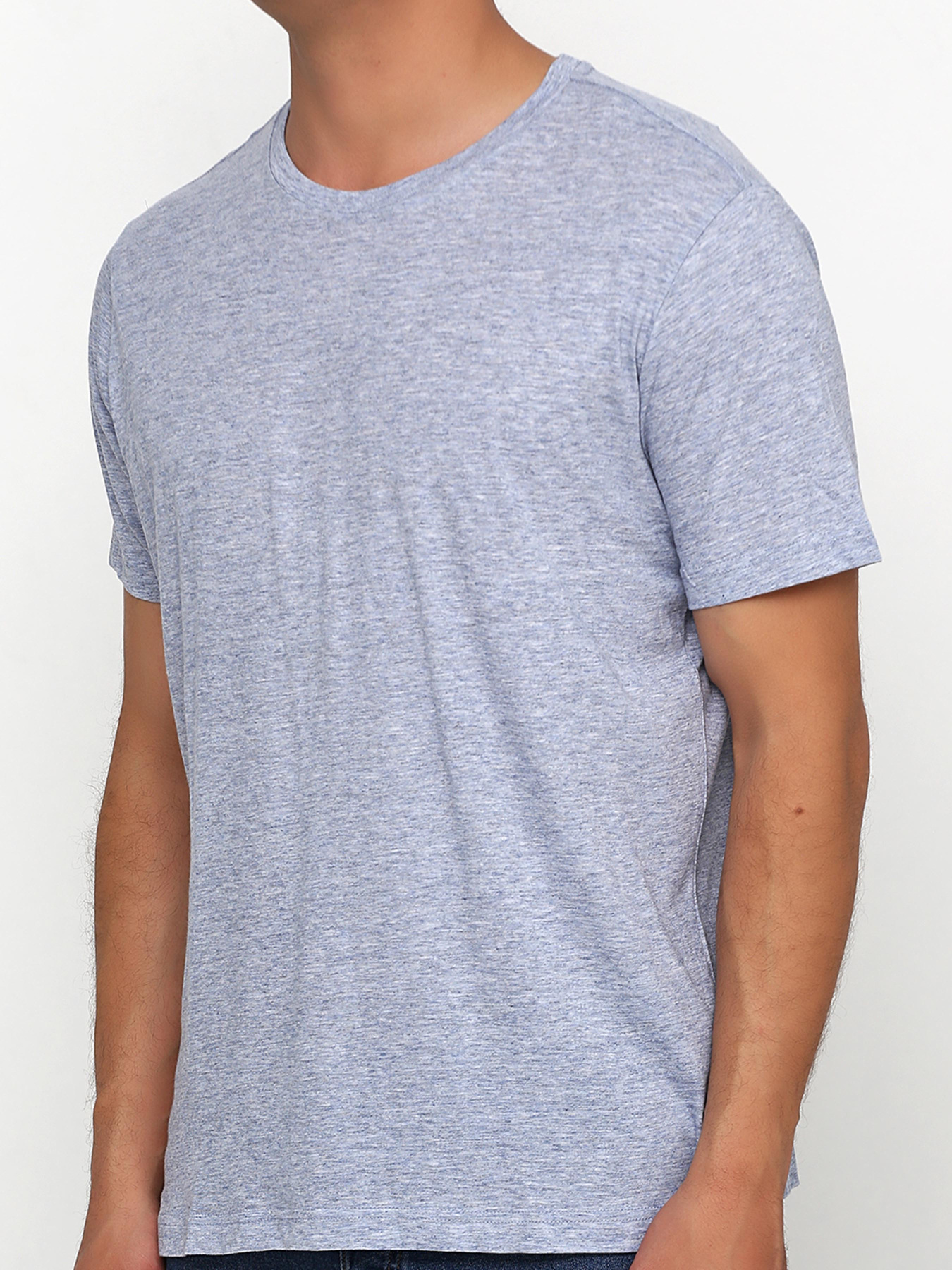 Футболка H&M модель 2296564RP2_голубой меланж Фото