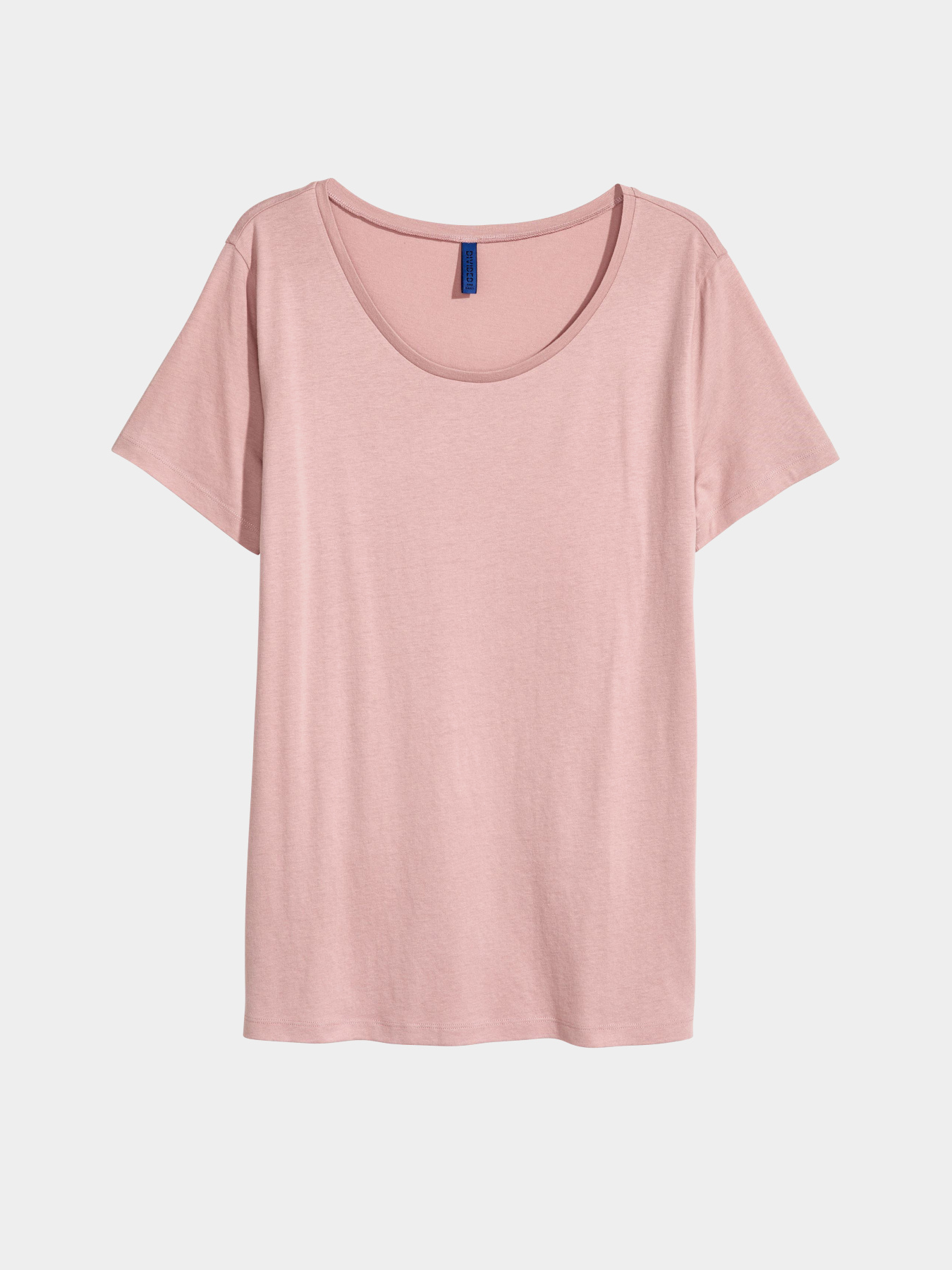 Футболка H&M модель 5141796RP2_темно-розовая пудра Фото