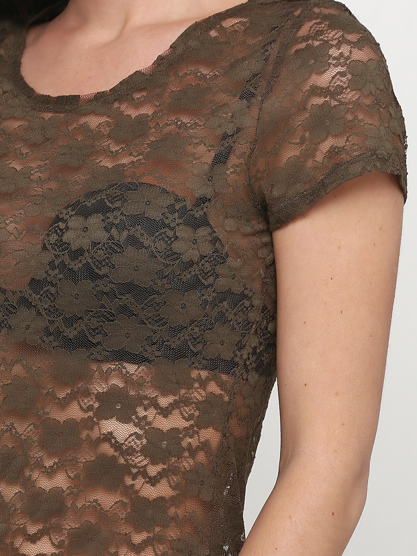 Футболка H&M модель 1797927RP6_хаки Фото