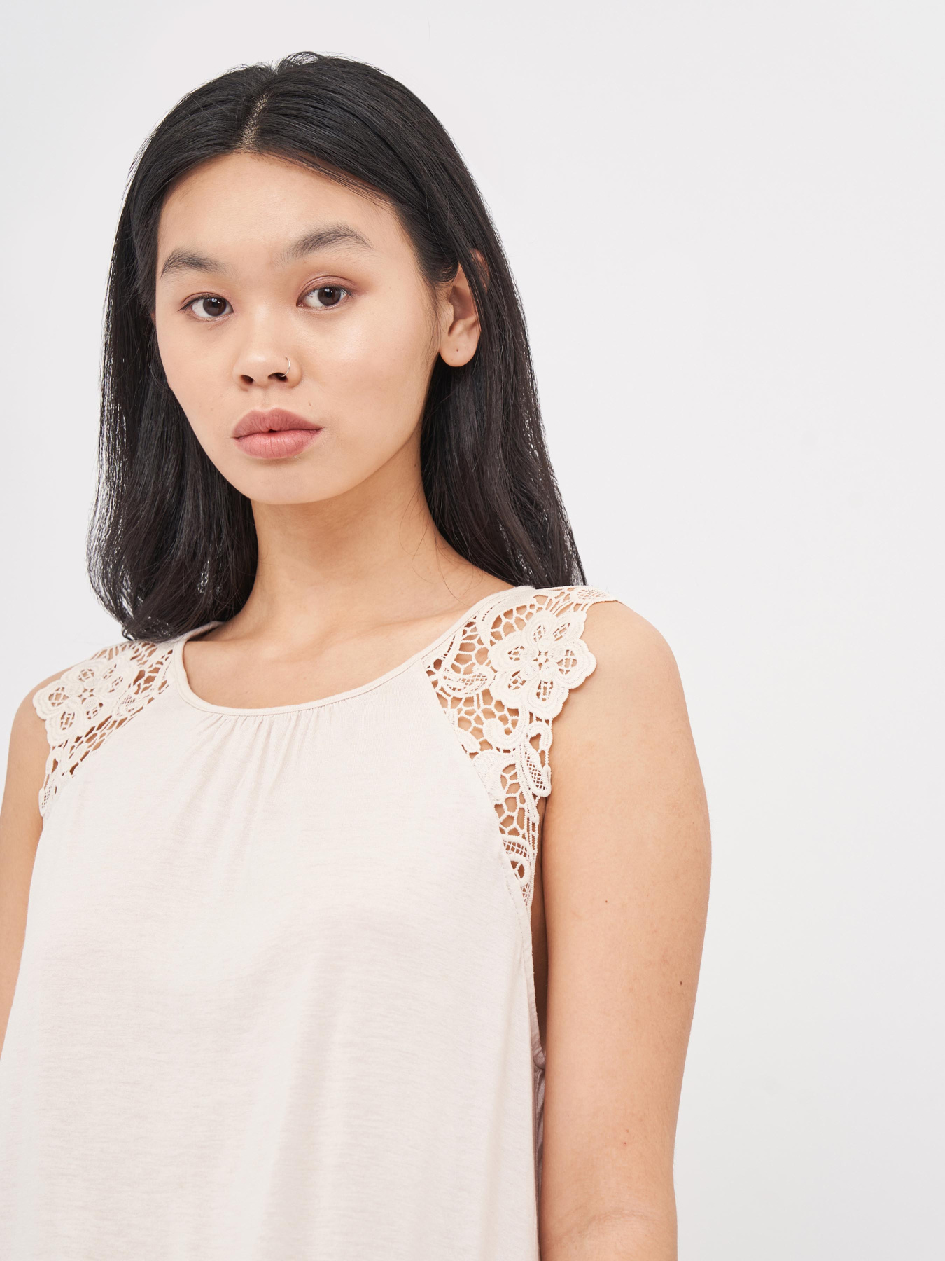 Майка H&M модель 7814610log_Светло-бежевый Фото