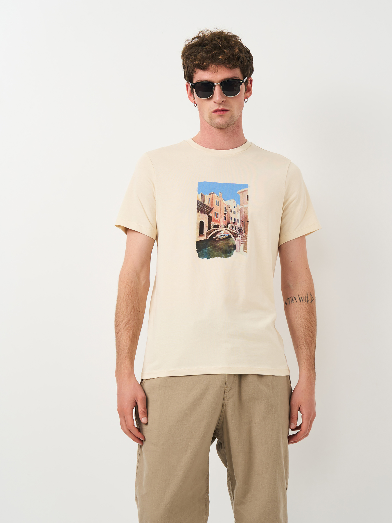 Футболка H&M модель 1036336arl_Светло-бежевый Фото