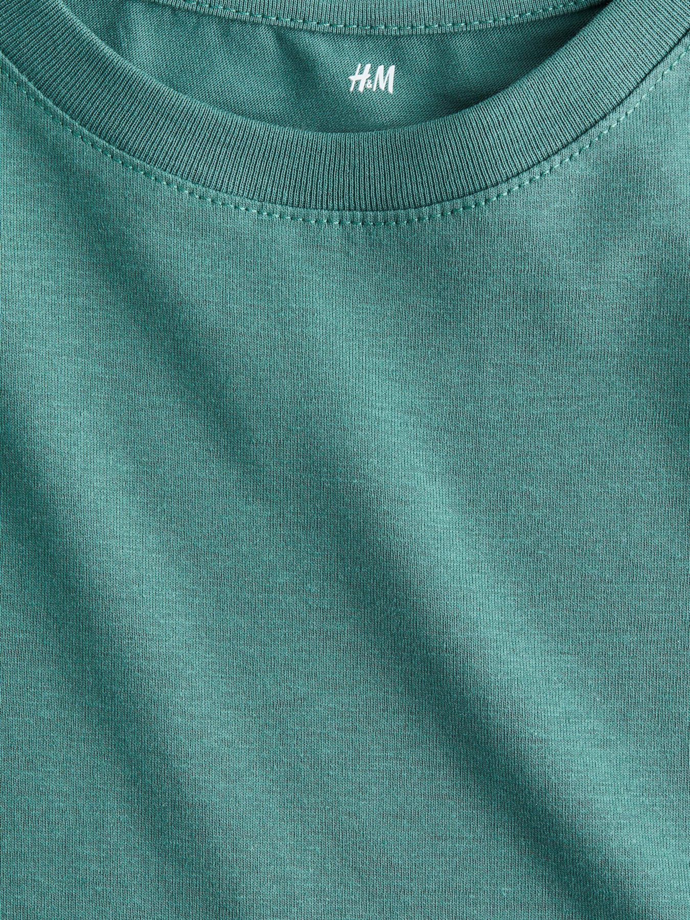 Футболка H&M модель 5442906kwer_Изумрудный Футболка H&M модель 5442906kwer_Изумрудный Фото