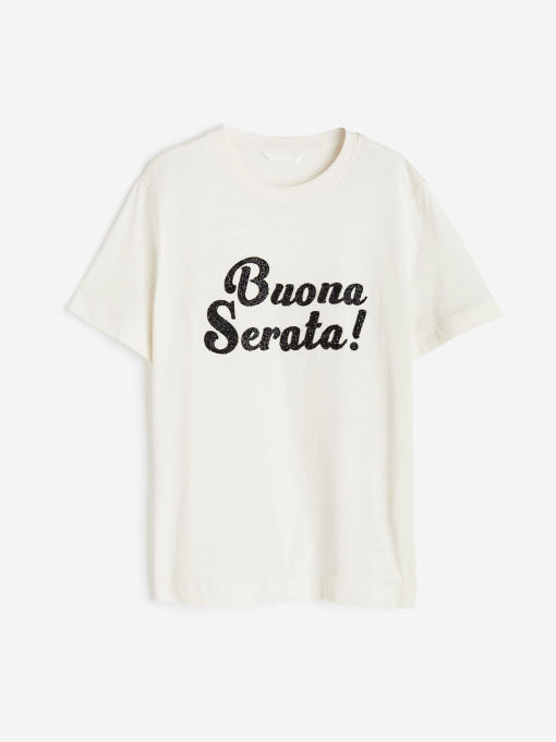 Футболка H&M модель 10566337wer_Молочный Фото