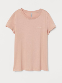 Футболка H&M модель 7174902wer_Пудровый Фото