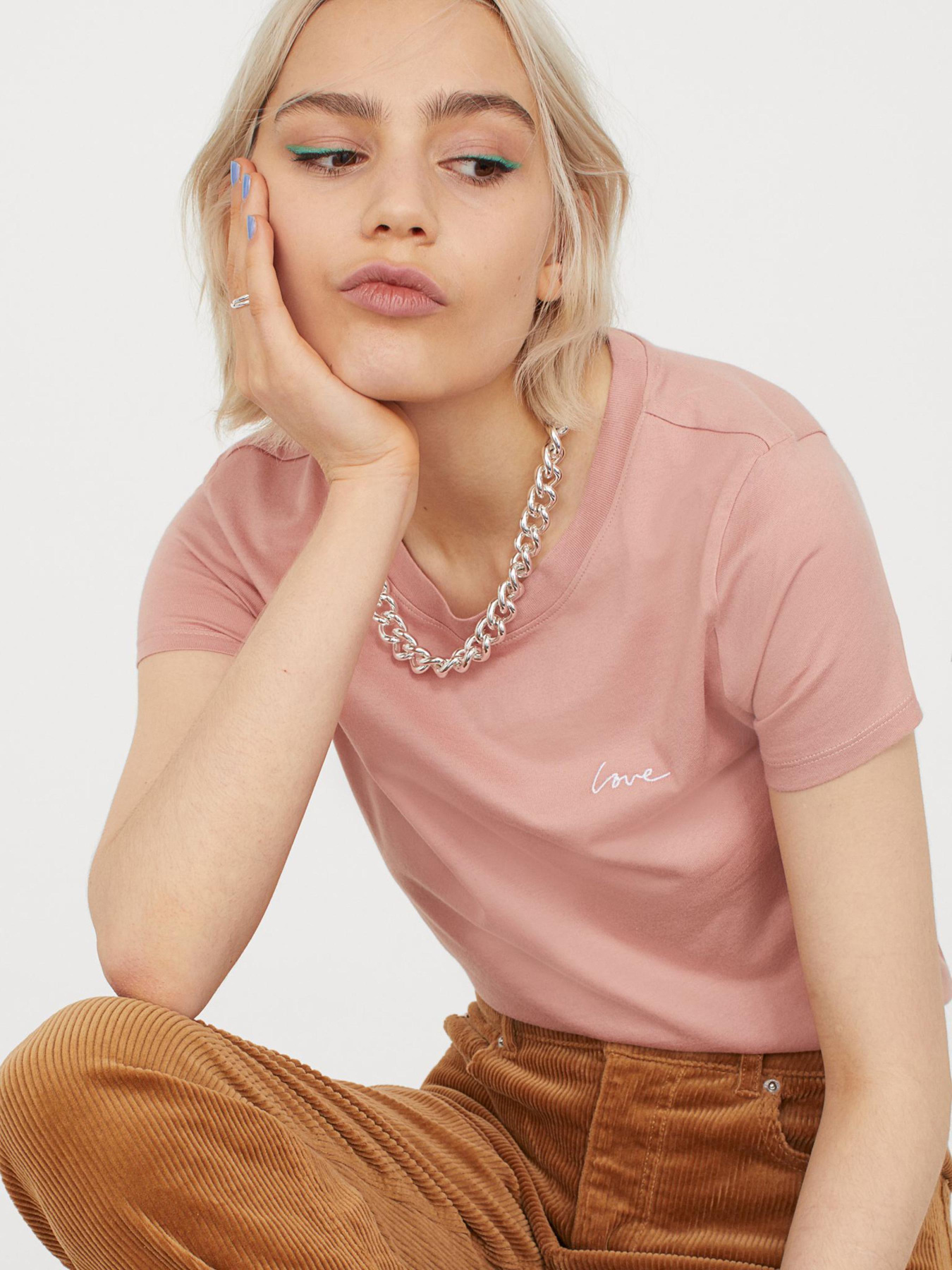 Футболка H&M модель 7174902wer_Пудровый Фото