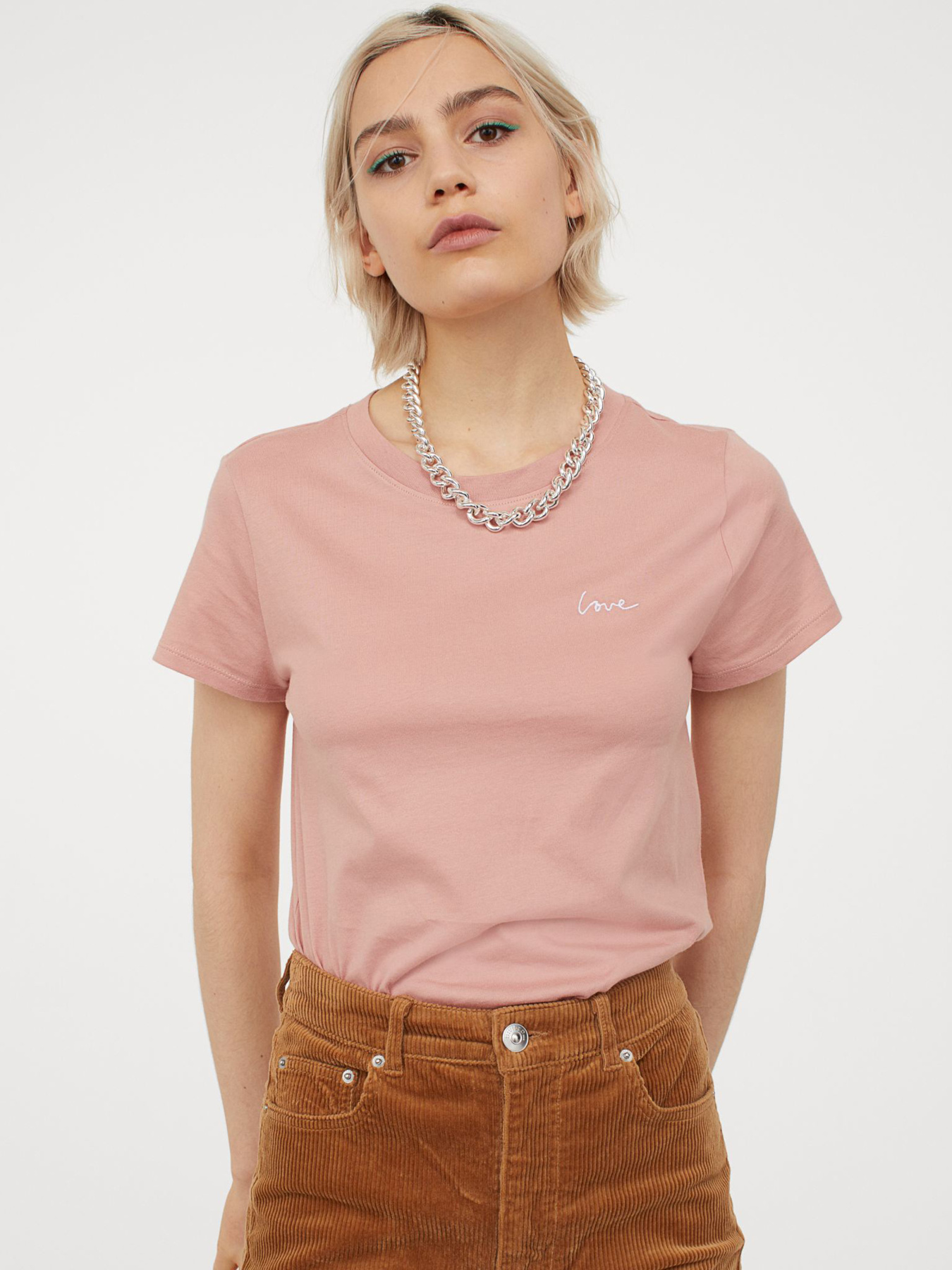 Футболка H&M модель 7174902wer_Пудровый Фото