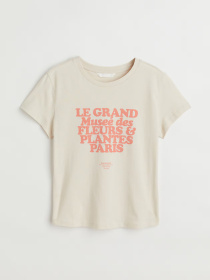 Футболка H&M модель 1049249wer_Молочный Фото