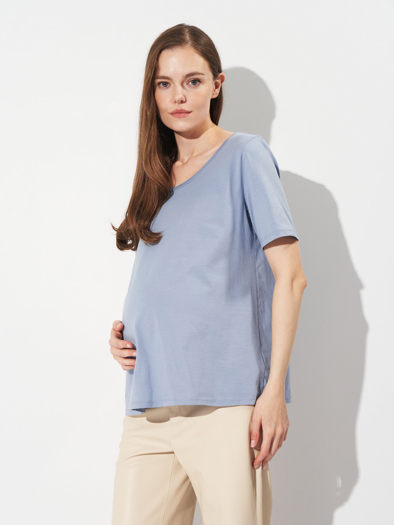 Футболка H&M модель 9581263wer_Светло-синий Футболка H&M модель 9581263wer_Светло-синий Фото