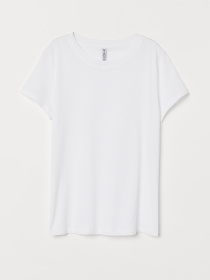 Футболка H&M модель 8646681wer_Белый Футболка H&M модель 8646681wer_Белый Фото