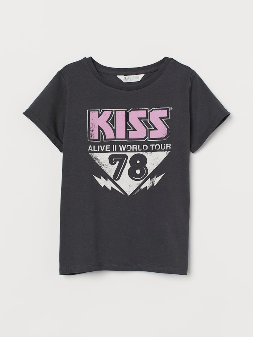 Футболка H&M модель 9069502kwer_Темно-серый Фото