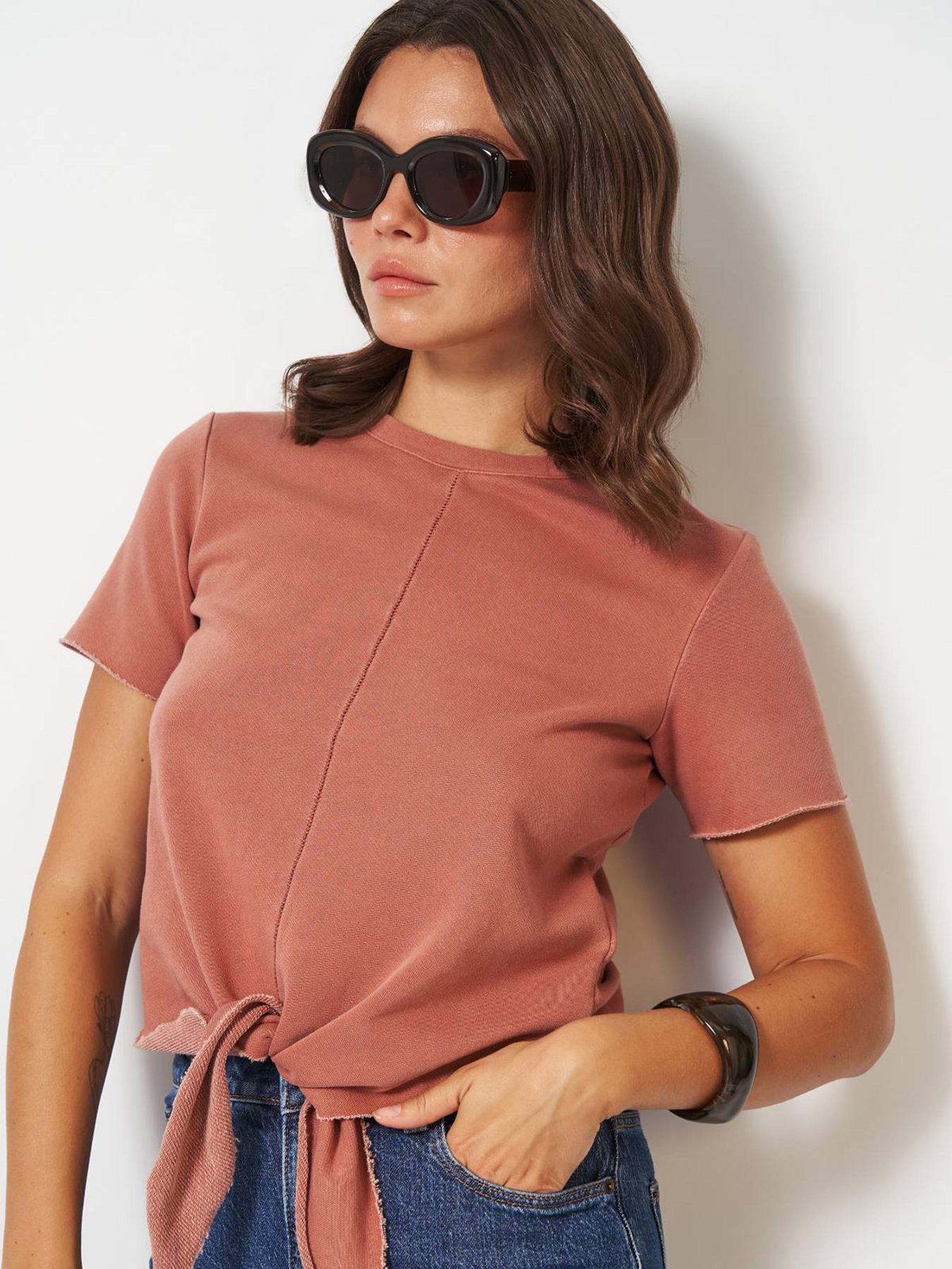 Футболка H&M модель 4698306wer_Пудровый Фото