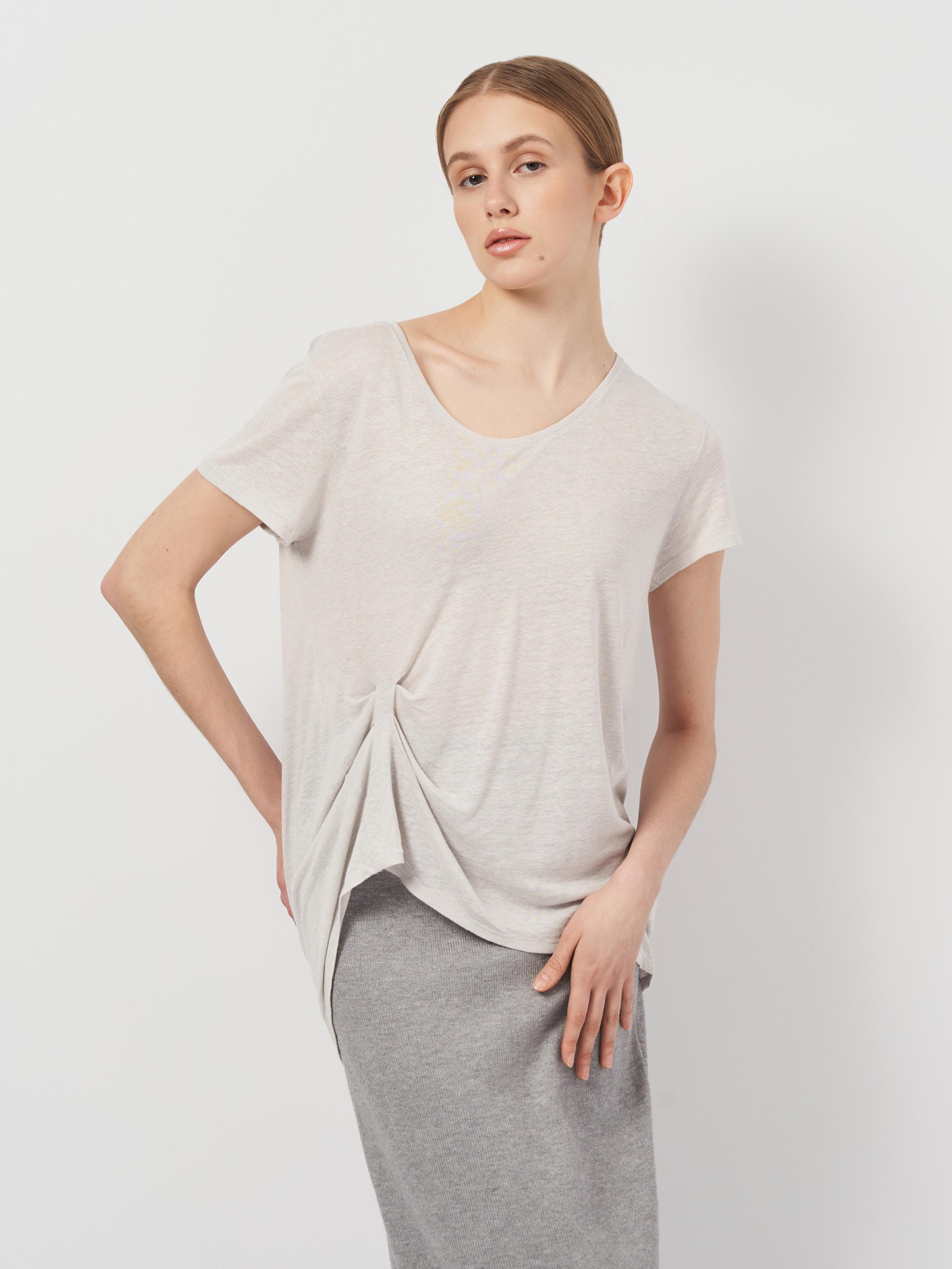 Футболка H&M модель 1744407arl_Светло-серый Фото