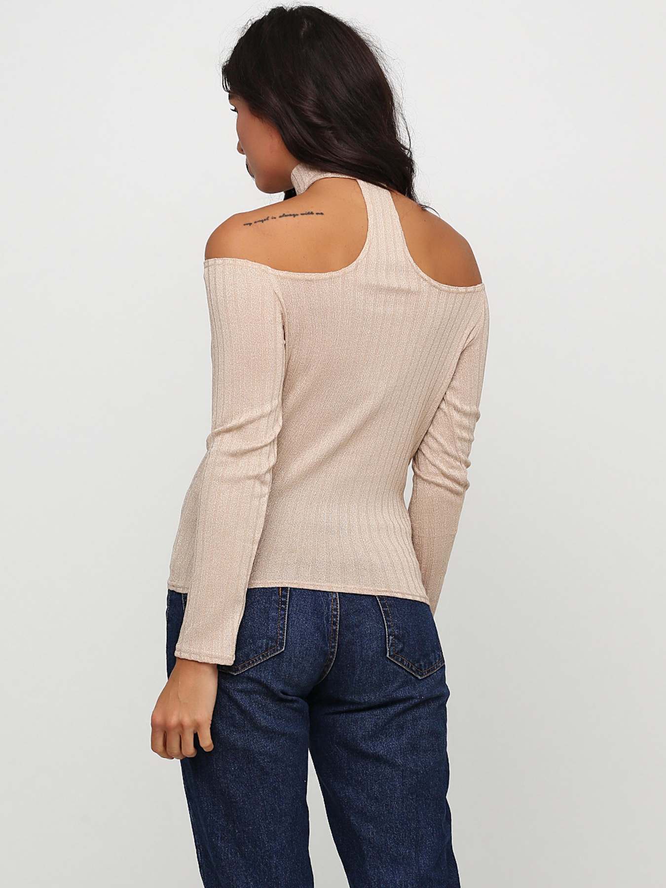 Лонгслів H&M модель 4231074RP2_бежево-золотистый Лонгслів H&M модель 4231074RP2_бежево-золотистый Фото