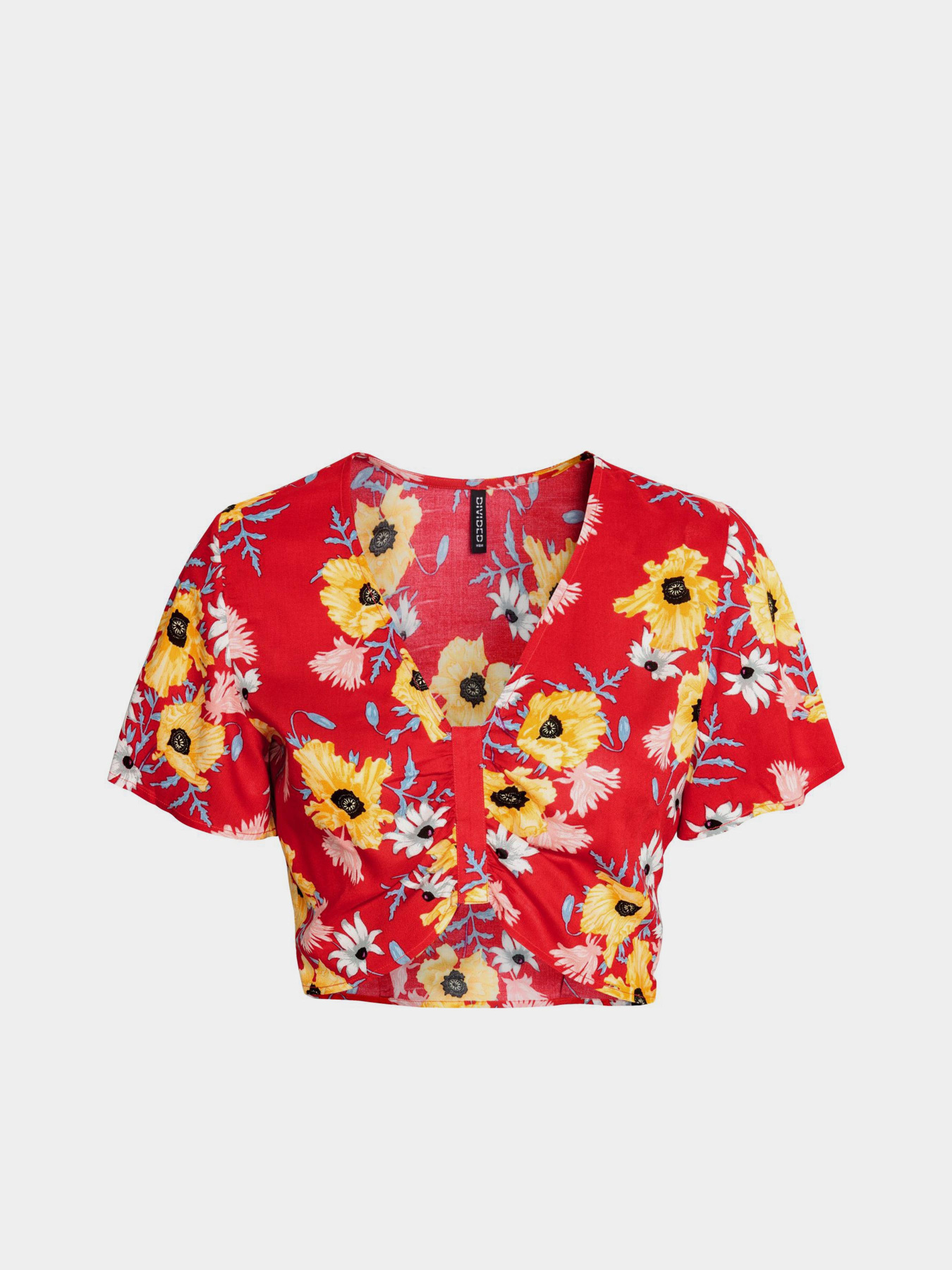 Топ H&M модель 5024245RP1_красный цветы Фото
