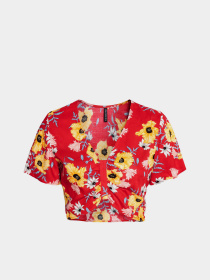 Топ H&M модель 5024245RP1_красный цветы Фото