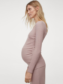 Лонгслив для беременных модель 9119183dm_Пудровый Фото