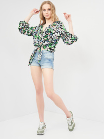 Блуза H&M модель 8591181sm_комбинированный цветы Фото