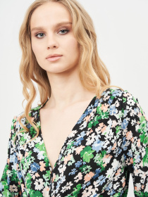 Блуза H&M модель 8591181sm_комбинированный цветы Фото