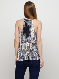 Майка H&M модель 7556849RP3_светло-бежевый синий узор Фото