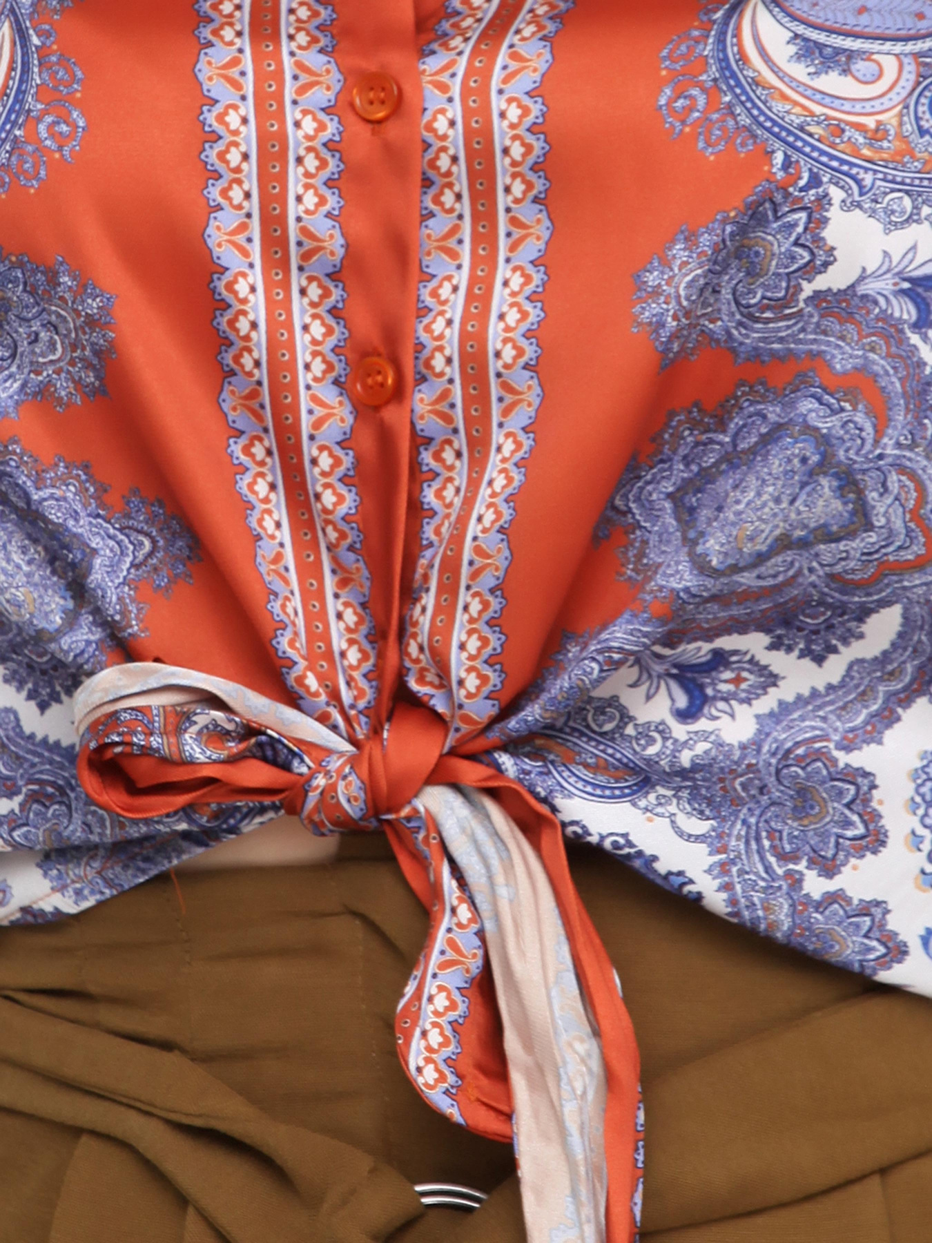 Топ H&M модель 7314079RP3_терракотово-синий узор Фото