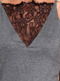 Майка H&M модель 4286404RP2_темно-серый меланж Фото