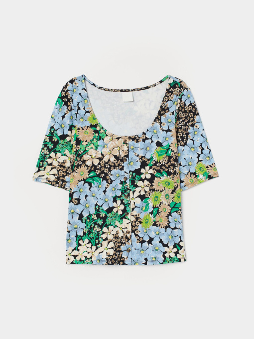 Топ H&M модель 8323591sm_комбинированный цветы Фото