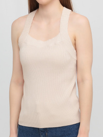 Топ вязаный модель 8844971log_Светло-бежевый Фото