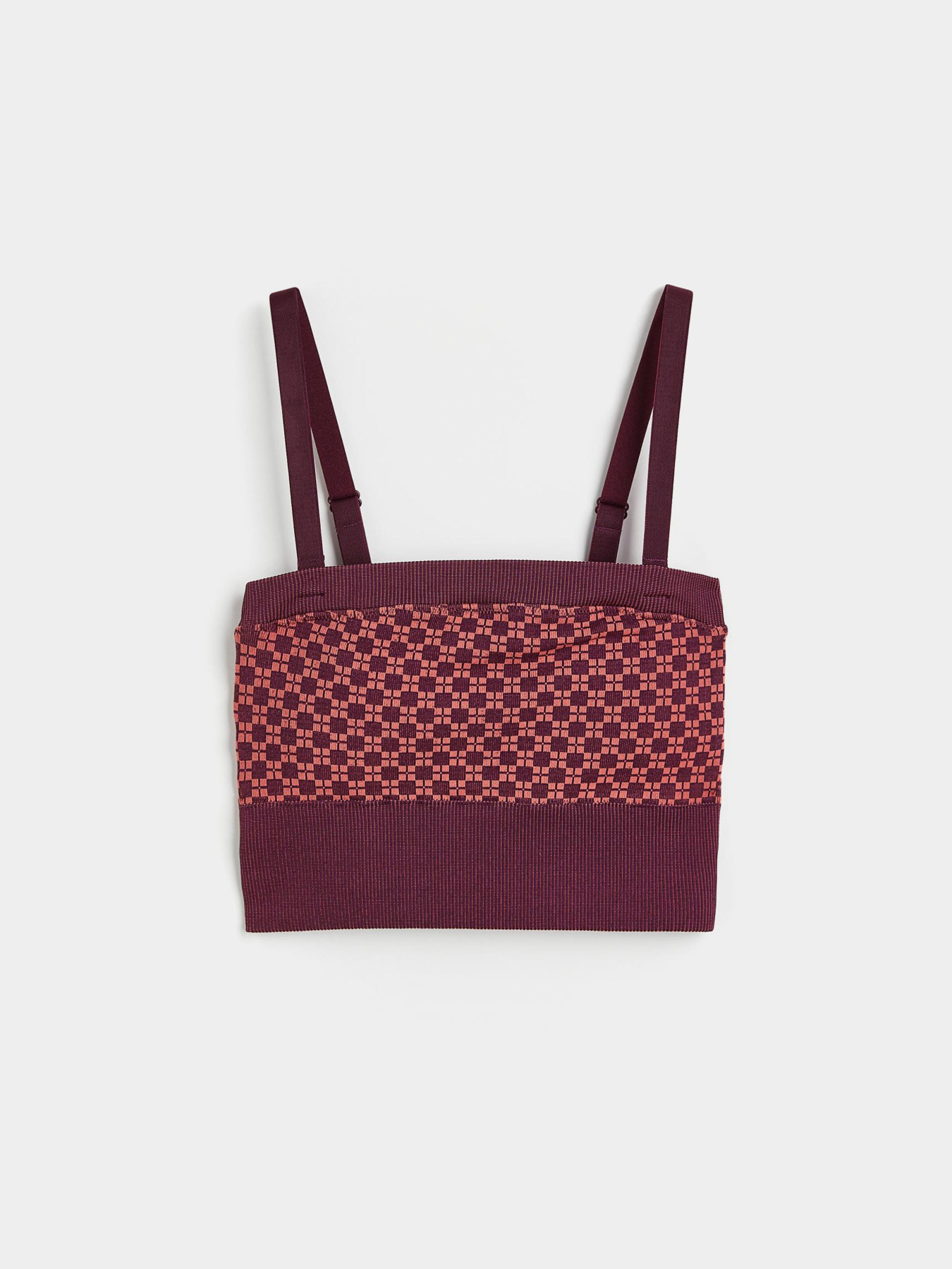 Спортивный топ H&M модель 1095044ral_Бордовый Фото