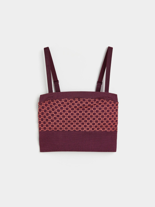 Спортивний топ H&M модель 1095044ral_Бордовый Фото