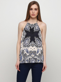 Топ модель 7556849wer_светло-бежевый синий узор Фото