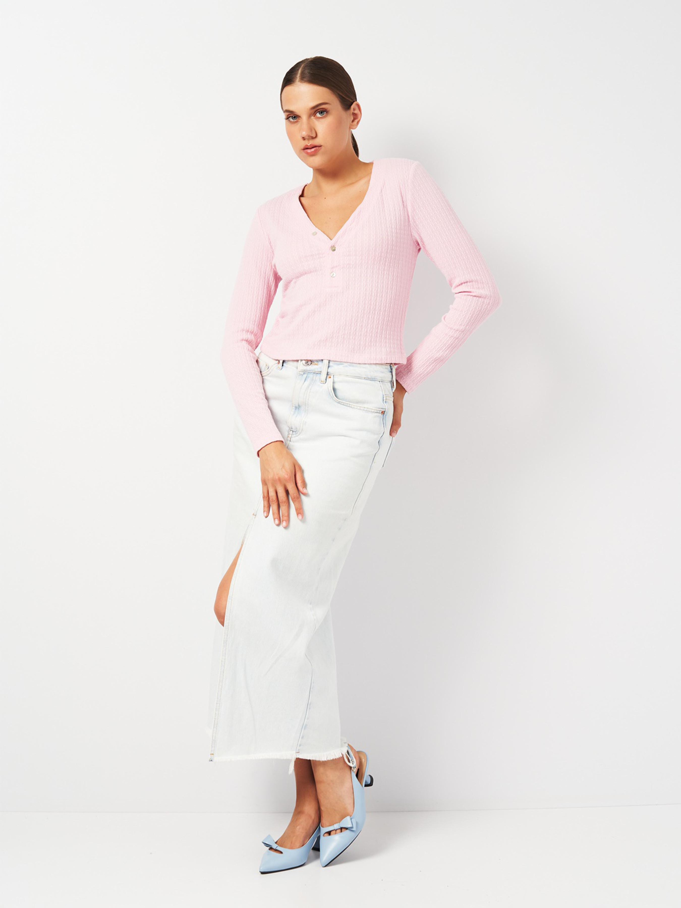 Лонгслів H&M модель 2001016ral_Розовый Лонгслів H&M модель 2001016ral_Розовый Фото