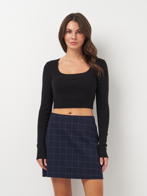 Топ в'язаний з д/р модель 1658803wer_Черный Фото