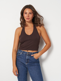 Топ H&M модель 10593226wer_Темно-коричневый Топ H&M модель 10593226wer_Темно-коричневый Фото