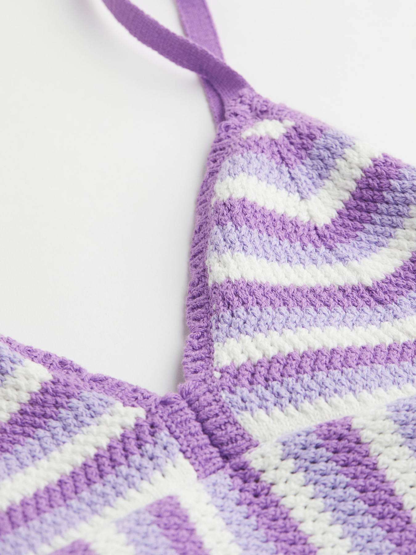 Топ вязаный модель 10863885wer_Бело-фиолетовый Фото