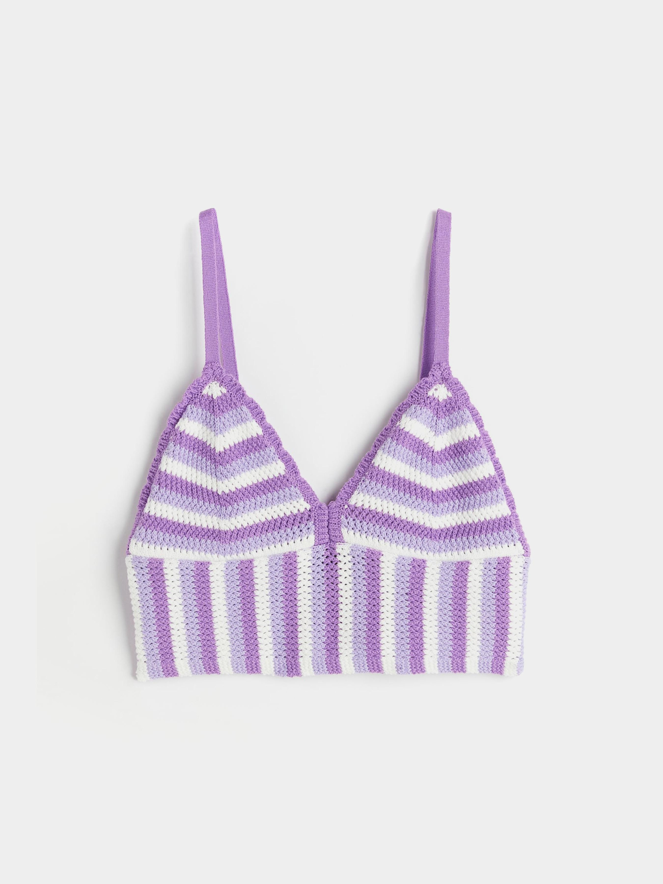 Топ вязаный модель 10863885wer_Бело-фиолетовый Фото