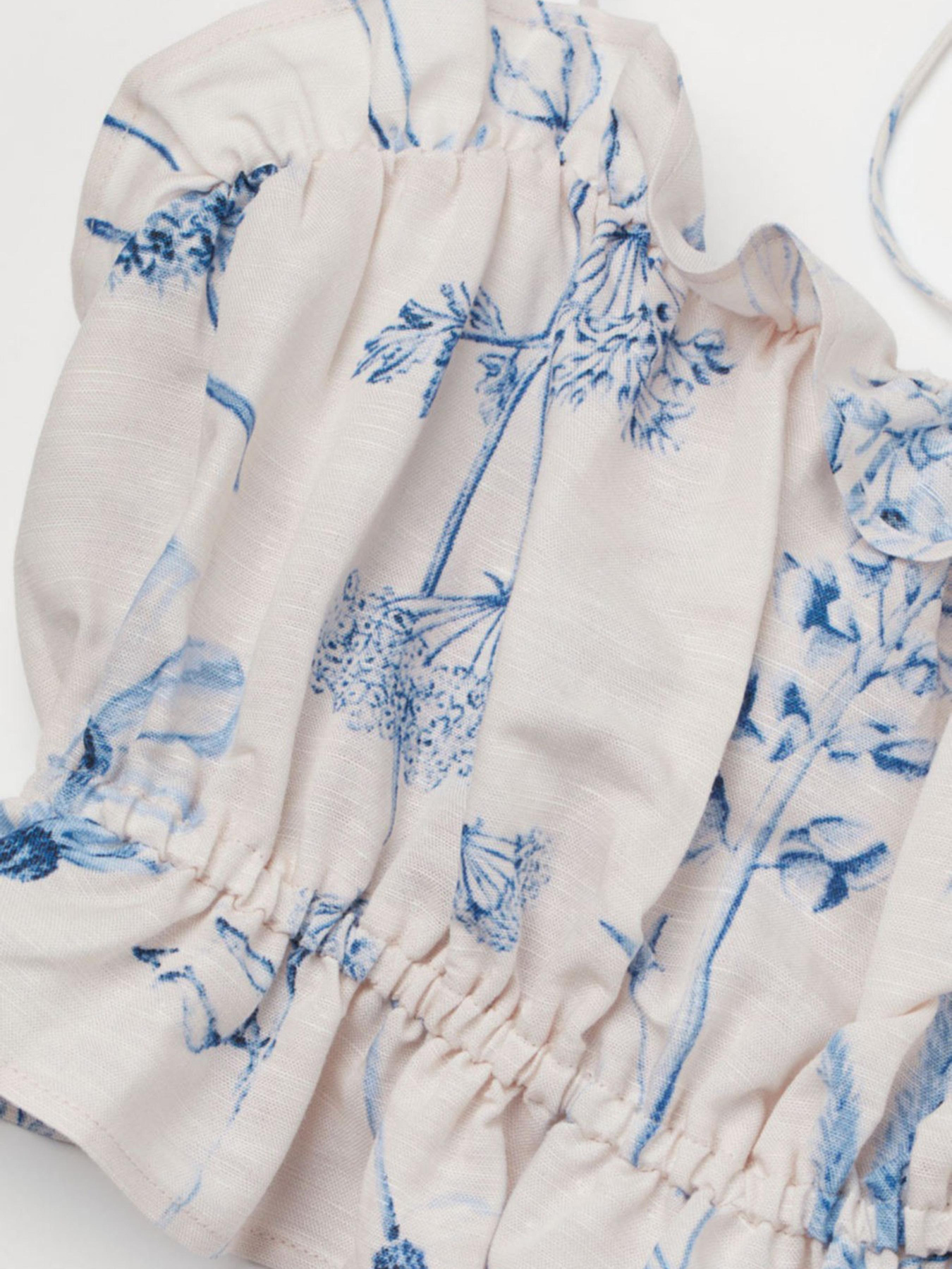 Топ лен бленд модель 10034813wer_Бежево-голубой Фото