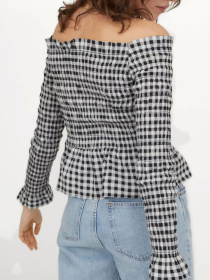 Блуза H&M модель 9481243wer_Черно-белый Блуза H&M модель 9481243wer_Черно-белый Фото