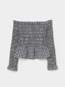 Блуза H&M модель 9481243wer_Черно-белый Блуза H&M модель 9481243wer_Черно-белый Фото