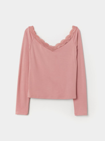 Лонгслів H&M модель 7437229wer_Пудровый Фото