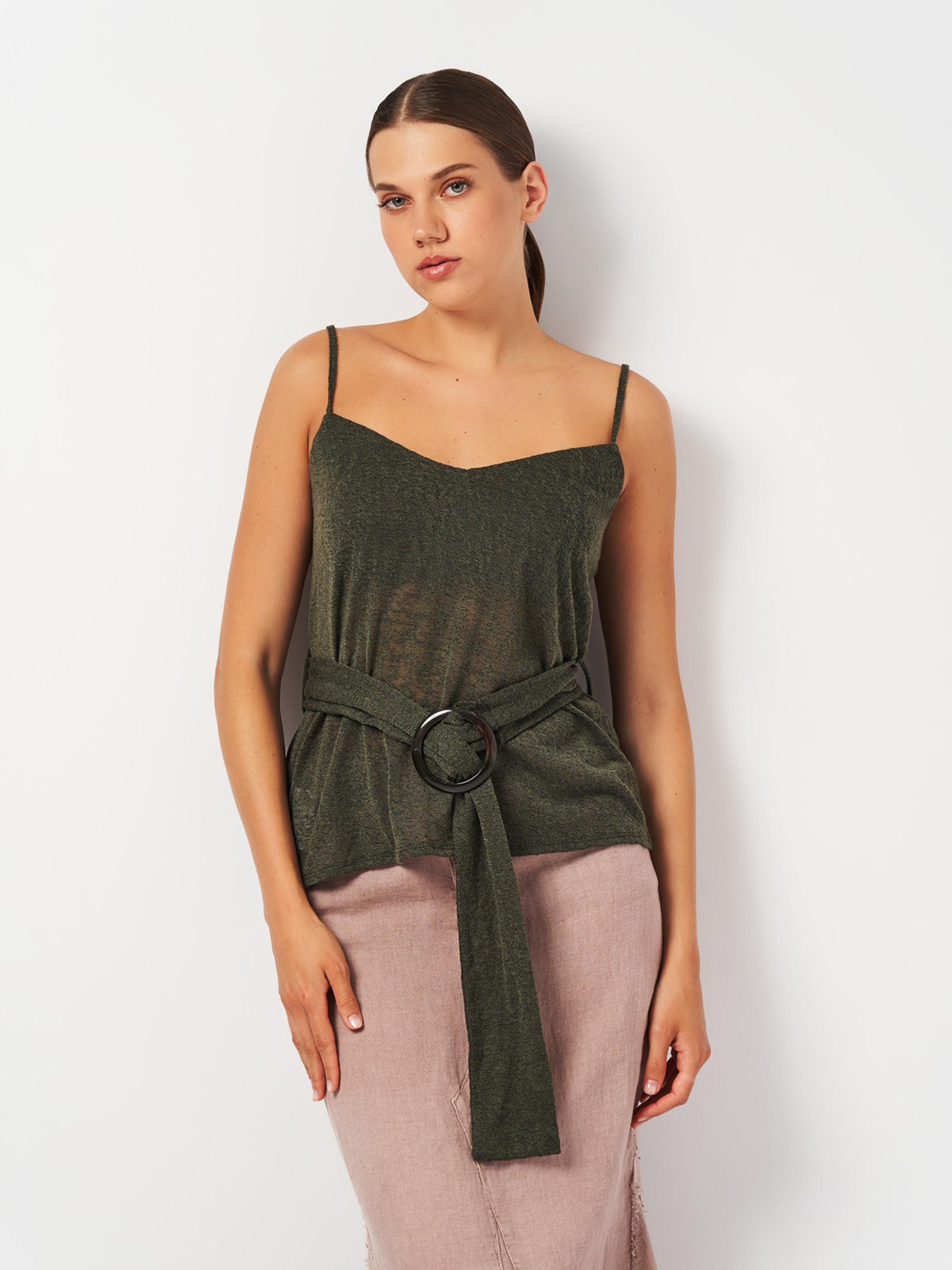 Майка H&M модель 2045089ral_Серо-зеленый Фото