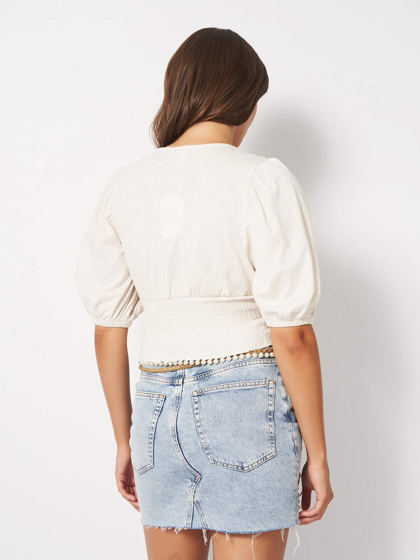 Топ Monki модель 6912364wer_Светло-бежевый Фото