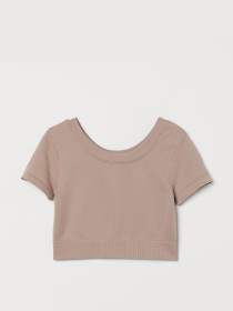 Топ спортивный H&M модель 9242843wer_Пудровый Фото