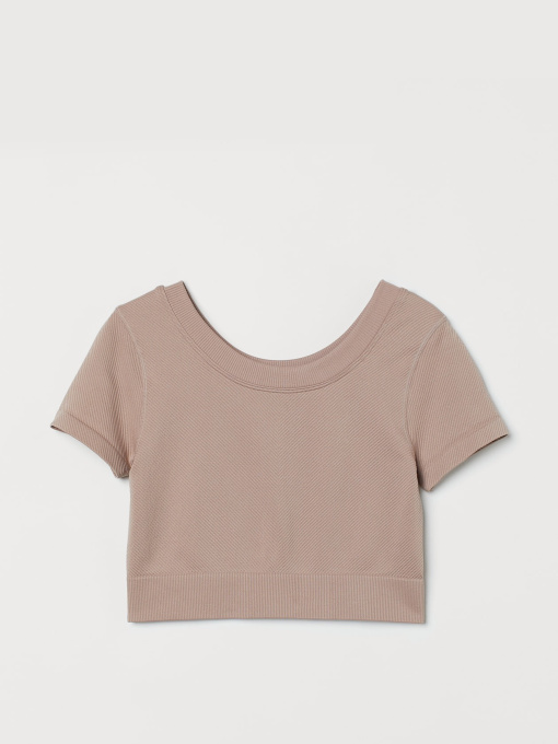 Топ спортивный H&M модель 9242843wer_Пудровый Фото