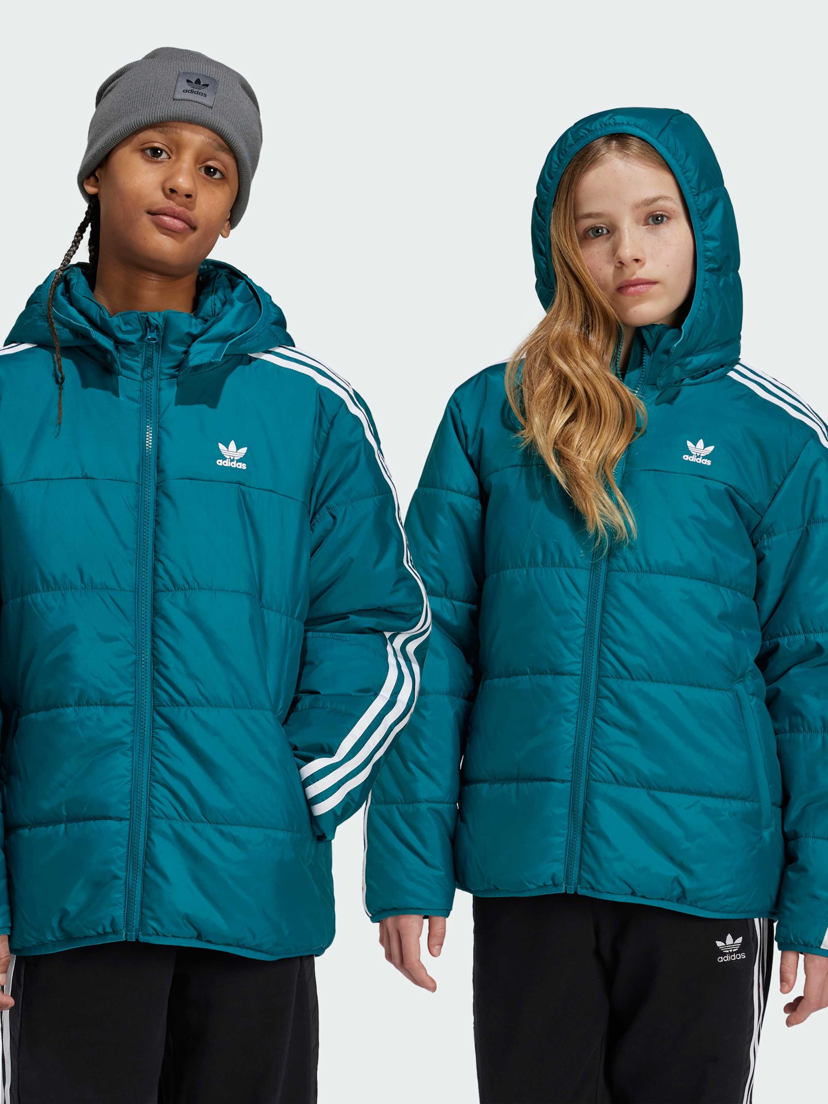 Дитяча Вітровка adidas Adicolor  (IY7495) колір бірюзовий, матеріал комбінований верх adidas - купити в Україні