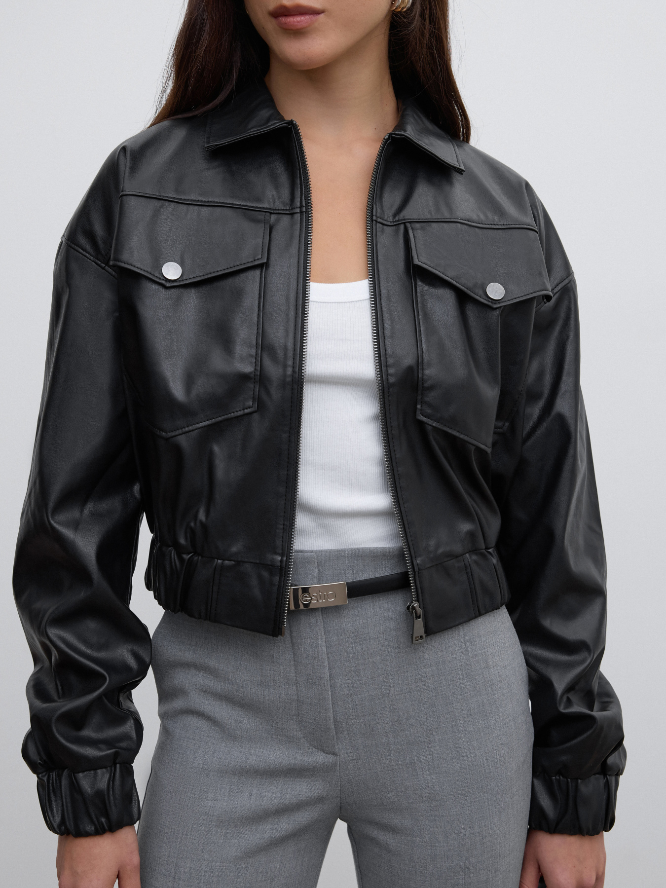 Шкіряна куртка Estro модель 00482-9101 Фото